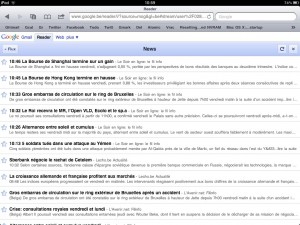 Google Reader sur tablette tactile Google Reader sur tablette tactile