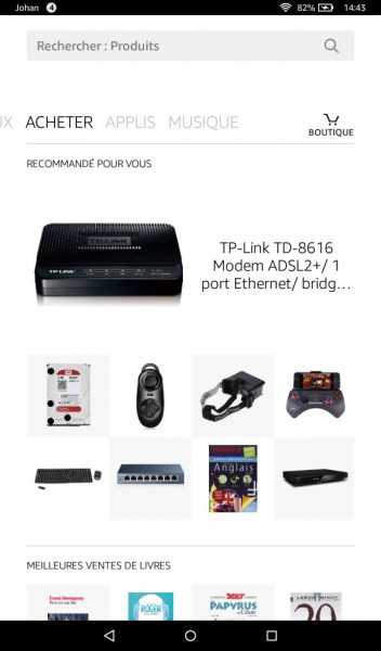 achat de produit sur Amazon Fire