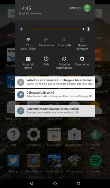 notification de Amazon Fire