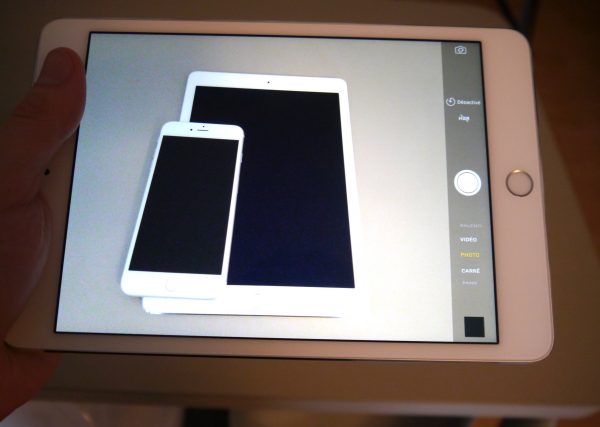 Appareil photo sur l'iPad mini 4