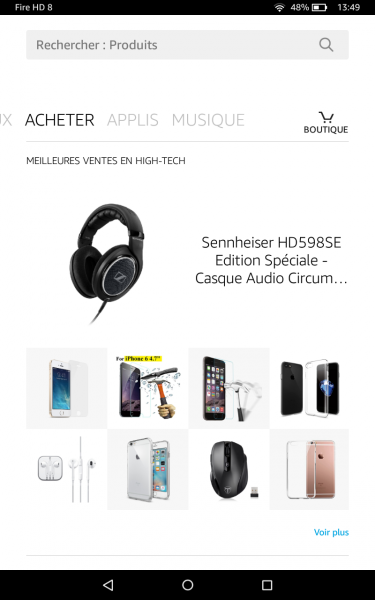 Amazon tente de vendre ses produits au maximum.