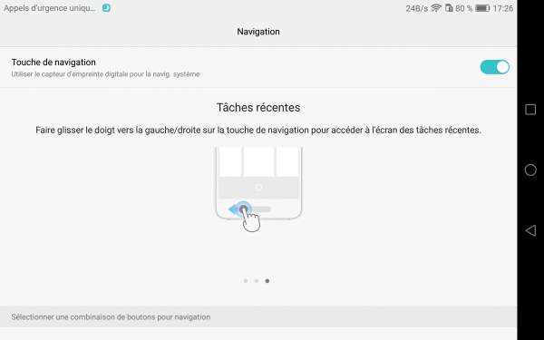 Le lecteur d'empreintes digitales de la M3 peut servir à naviguer dans l'interface.