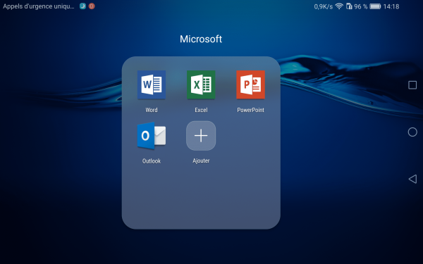 Le MediaPad M3 pourra servir pour la productivité avec les applications Microsoft pré-chargées.