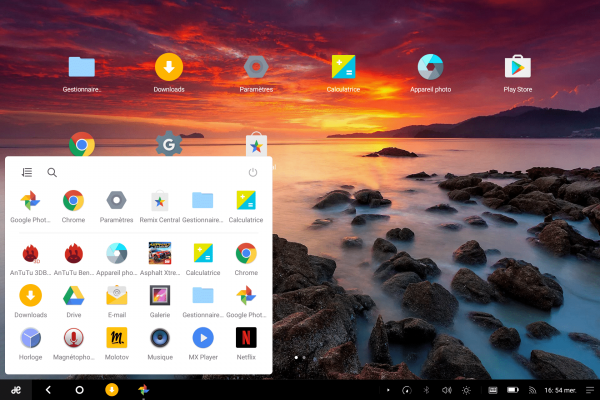 Le menu de démarrage rassemble toutes vos applications.