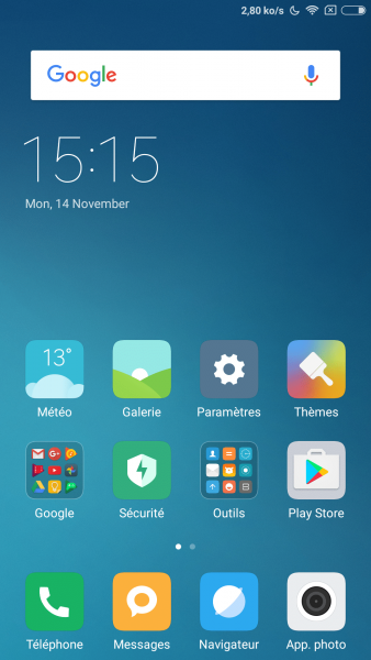 Le Xiaomi Mi5s utilise une surcouche au look proche d'iOS.