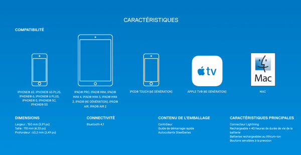 Caractéristiques Steelseries