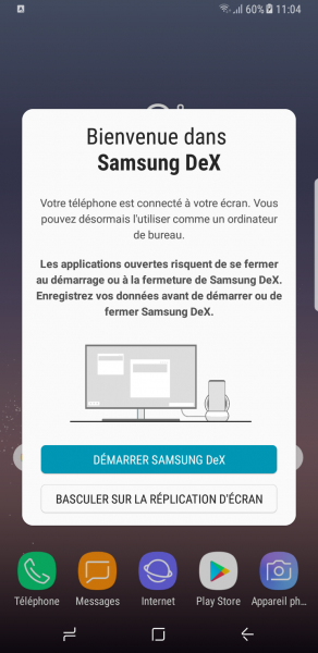 DeX transforme le Galaxy S8 en petit PC de bureau.