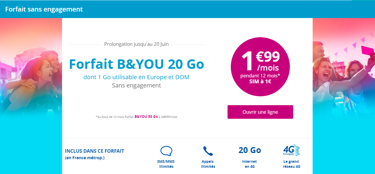 Comment Changer De Forfait En Restant Chez Le Meme Operateur [Expiré] Forfait B&YOU : 20 Go de données pour 1.99€/mois (au lieu de