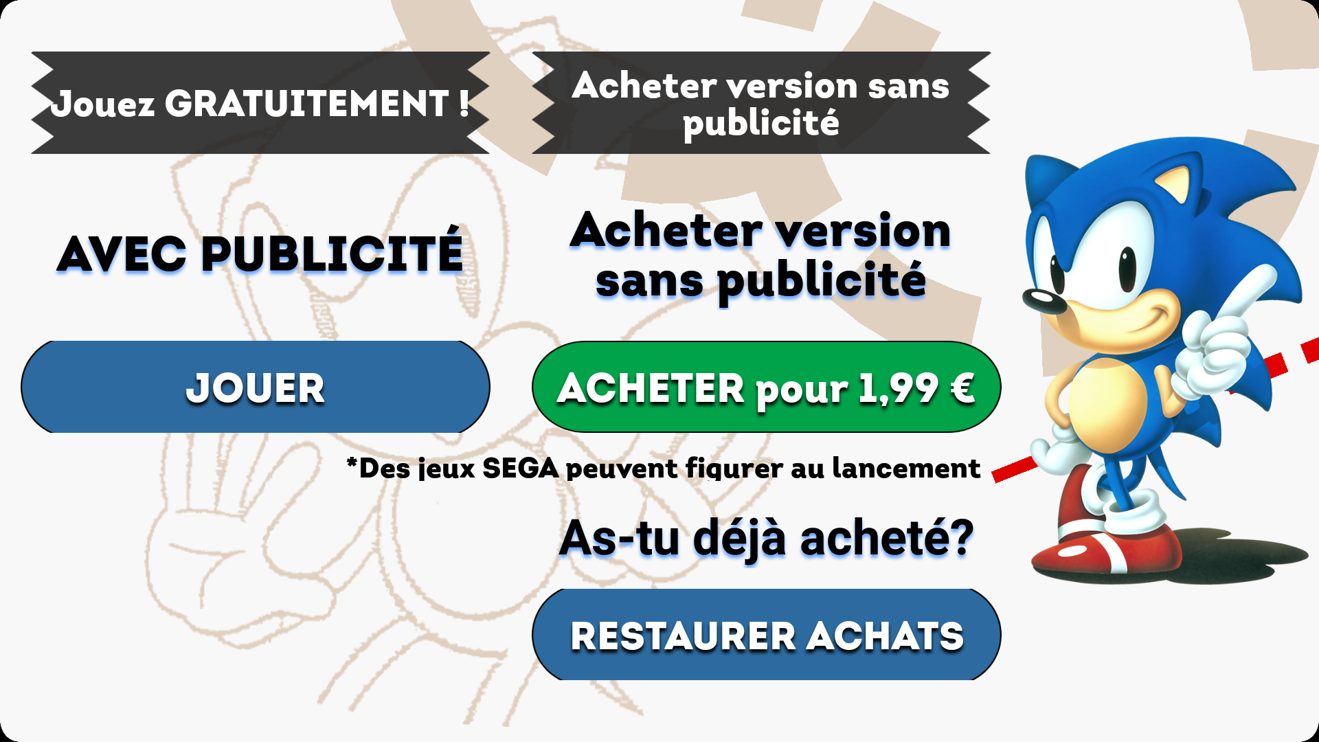 Publicités SEGA Forever