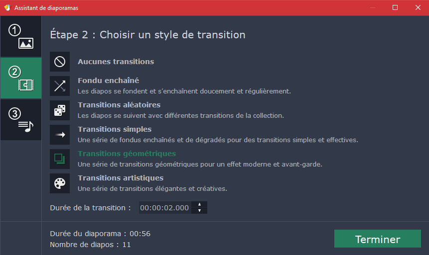 Transitions Movavi SlideShow Maker