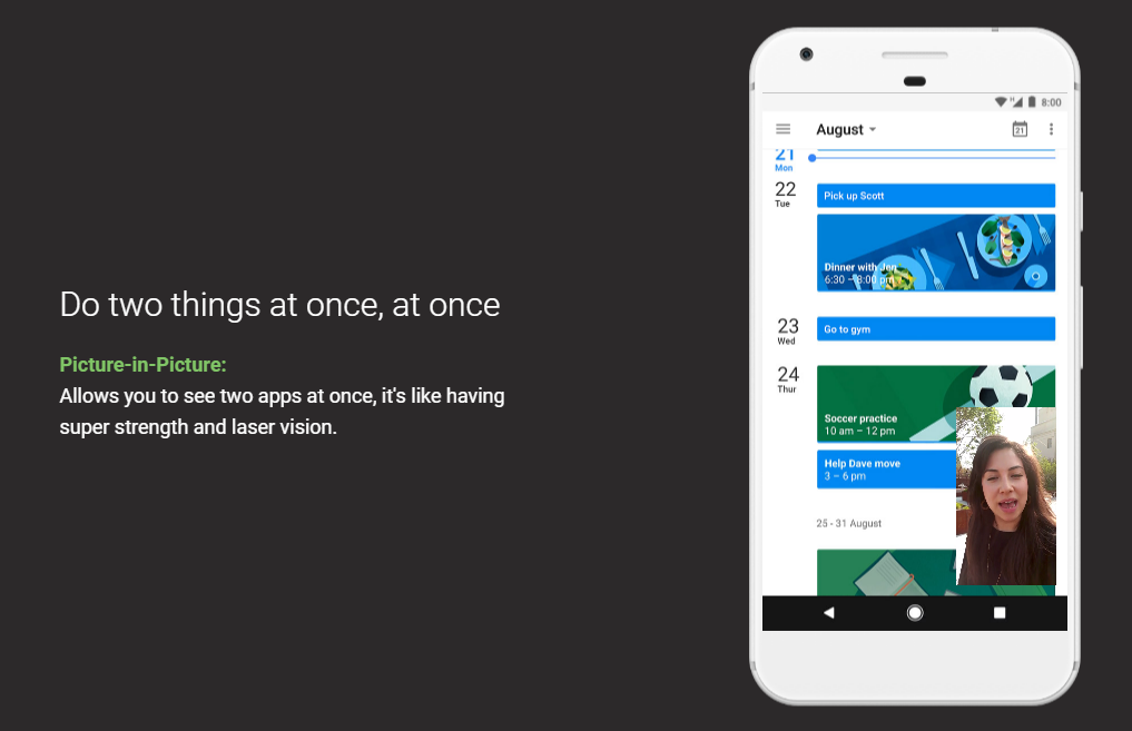 Android O mode Picture-in-Picture