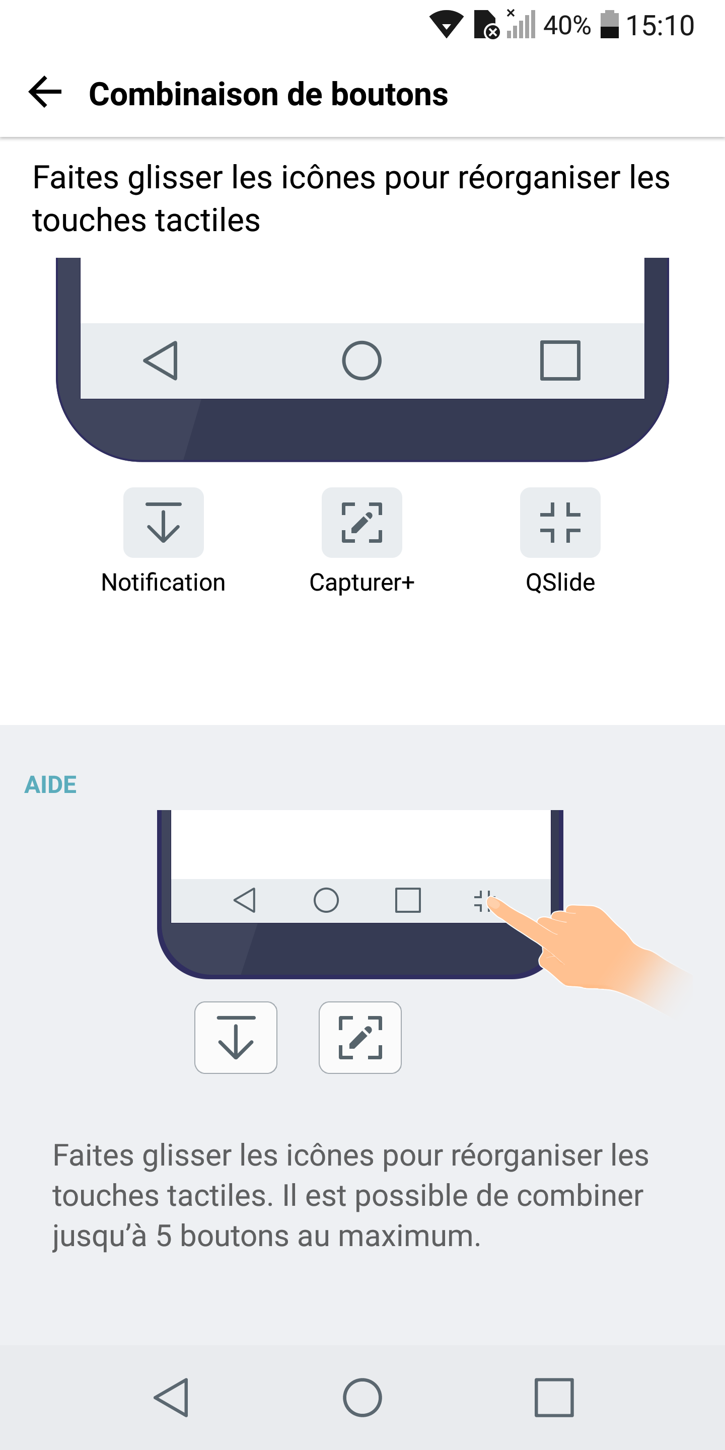 Personnalisation LG G6 interface