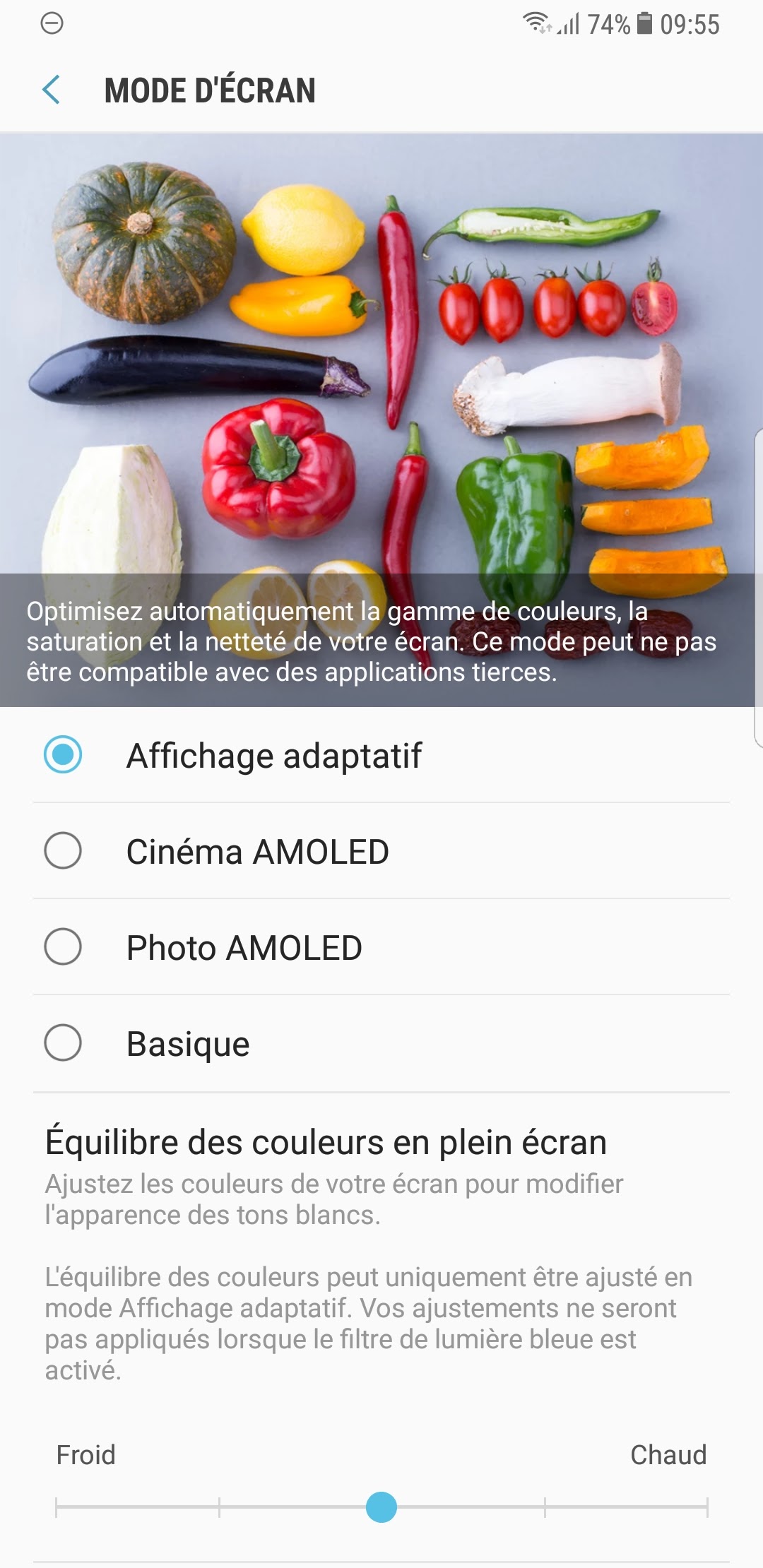 Colorimétrie Galaxy Note 8