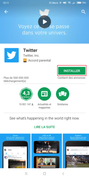 Play Store installation application